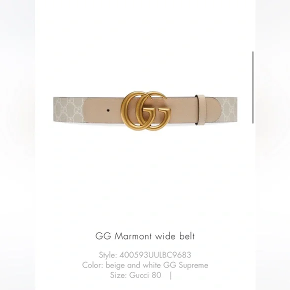 Gucci Tan and Gold GG Women\'s Belt GG Marmont belt in beige - Gucci | Mytheresa main image 3